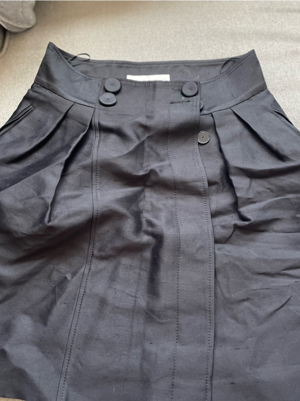 Stella McCartney Classic Black Pleated A-Line Skirt